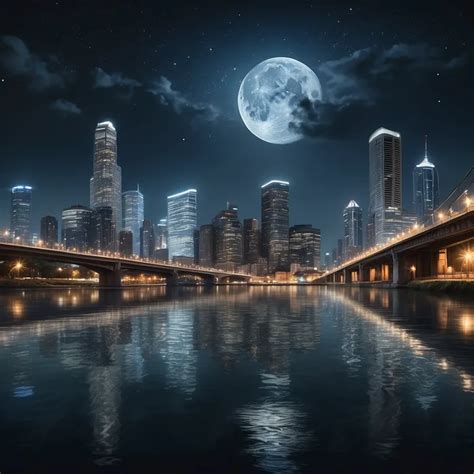 Moonlit Night Moonlight Landscape Photography Leonardo Prompt ...