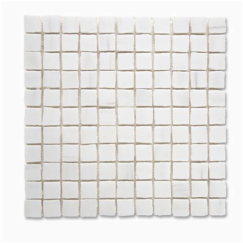 Snow White Honed 1x1 Marble Mosaic 11 3 4 X 11 3 4x3 8 Marble