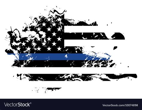 Police support grunge flag Royalty Free Vector Image