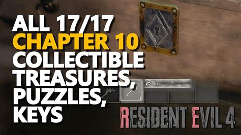 All Chapter 10 Collectible Treasures Puzzles Keys RE4 Remake YouTube