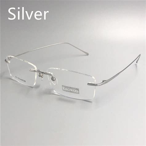 Pure Titanium Eyeglasses Rimless Optical Frame Prescription Spectacle Cinily