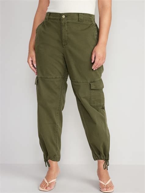 High Waisted Barrel Leg Cargo Ankle Pants Old Navy