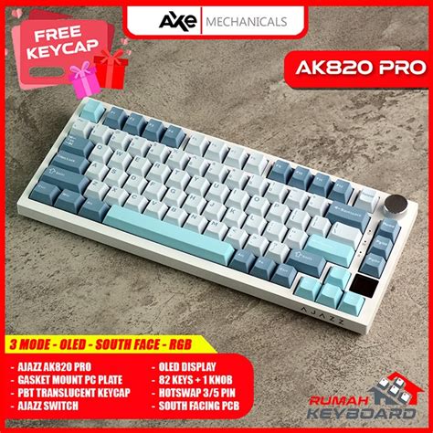 MECHANICAL KEYBOARD AJAZZ AK820 GTS PRO 75 OLED CHERRY KEYCAP