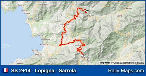 Ss Lopigna Sarrola Stage Map Tour De Corse Rallye De