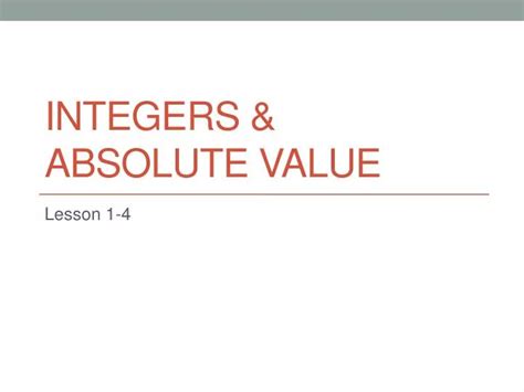 Ppt Integers And Absolute Value Powerpoint Presentation Free Download Id2886800