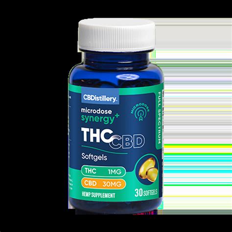 Cbdistillery Microdose Synergy Thc And Cbd Softgels Full Spectrum 30ct 30mg Thc 900mg Cbd