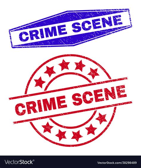 Crime Scene Textured Watermarks In Round And Vector Image