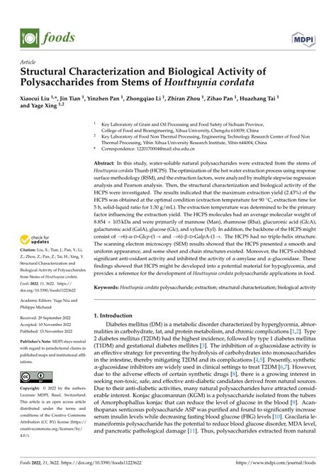 Pdf Structural Characterization And Biological Activity Of