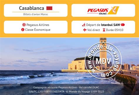 Vol Istanbul Casablanca Pegasus Airlines pas cher à partir de 540