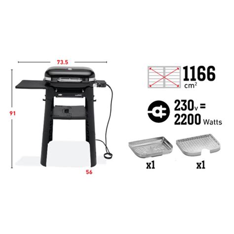 Barbecue Lectrique Weber Lumin Compact Stand Noir Avec Pied