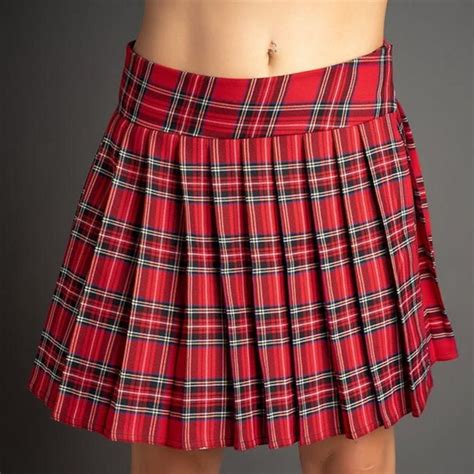 Red Plaid Skirt - Etsy