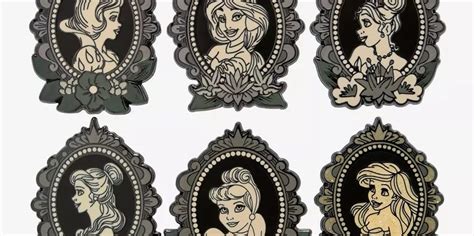 Disney Princess Black White Cameo Blind Box Pin Set At Hot Topic Disney Pins Blog