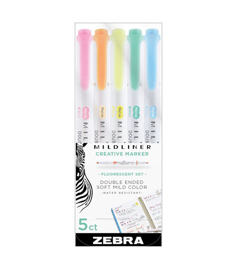 Zebra Mildliner Double Ended Highlighter Set 5 Colors Joann