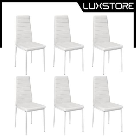 Luxs Lot De Chaises Romane Blanches Pour Salle Manger Cdiscount