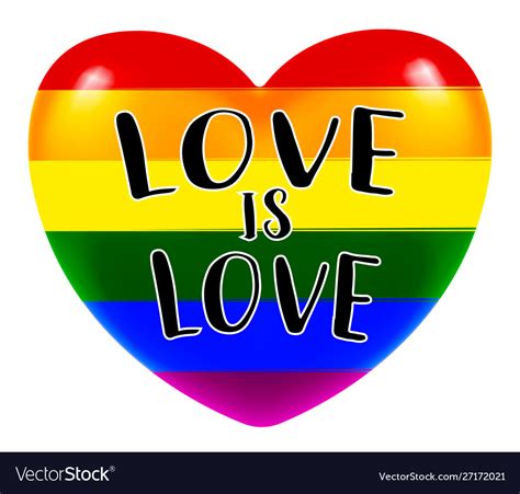 Lgbt Love Is Heart On White Background Royalty Free Vector