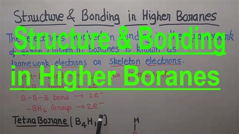 Bonding In Higher Boranes Structure Bonding And Framework Electrons In