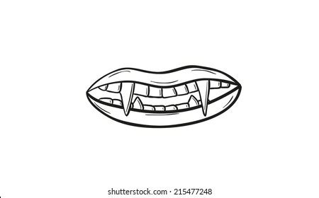 Sketch Vampire Teeth Vector Isolated Stock Vector (Royalty Free ...