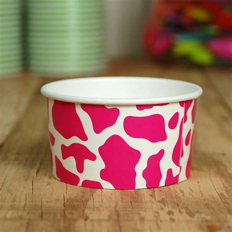 Uniq™ 8 Oz Cowabunga Pink Ice Cream Cups This Cow Pattern Themed Paper