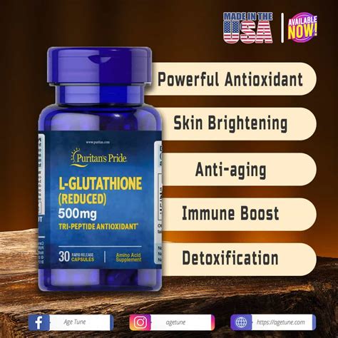 Puritans Pride L Glutathione Mg Capsules Age Tune