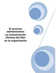 La Comunicaci N Efectiva Del L Der En La Organizaci N Docx El Proceso