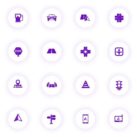 Road Purple Color Vector Icons Asphalt Transport Graphic Vector