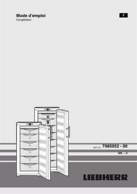 Notice congélateur LIEBHERR GN 2723 Trouver une solution à un problème