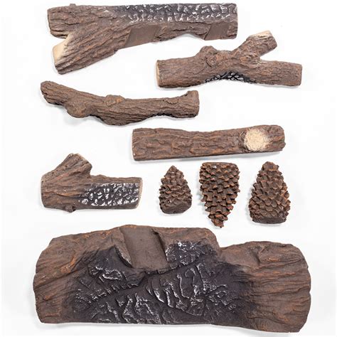 Loon Peak Pc Set Realistic Pine Woods Ceramic Wood Fireplace Log Gas