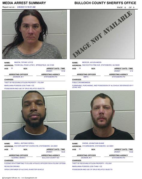 02/08/2021 Booking Report for Bulloch County - AllOnGeorgia