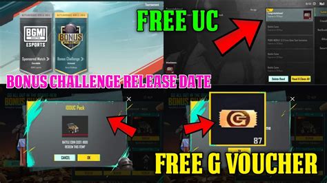 Bgmi Bonus Challenge Release Date Free Uc In Bgmi Pubg Free G