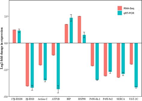 Comparison Of Ten Genes Differential Expressions Determined By RNA Seq