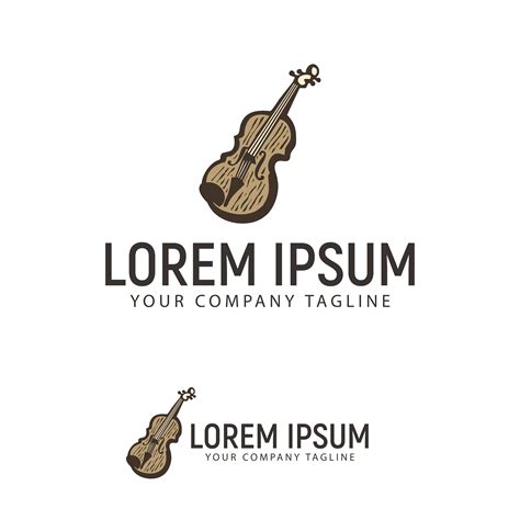 violin hand drawn logo design concept template 612175 Vector Art at ...