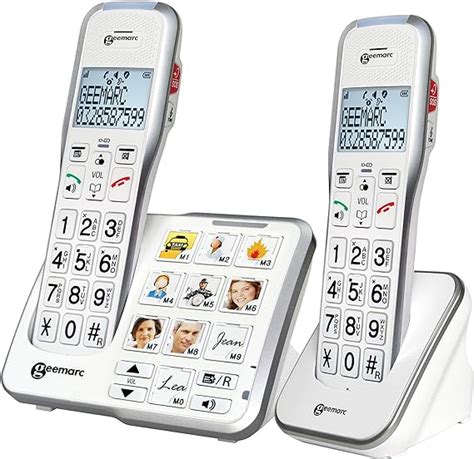 Geemarc AMPLIDECT 595 2 PHOTO Cordless Seniors Phone Answering Machine