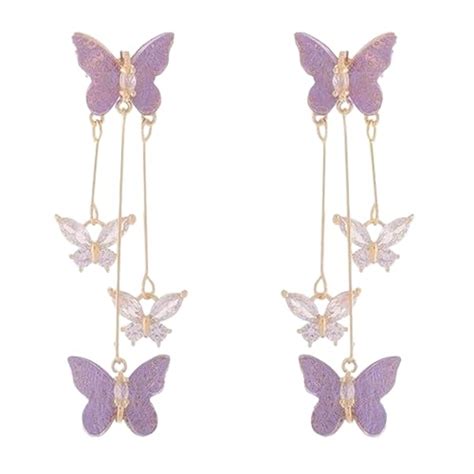 Buy Jewel Purple Butterfly Drop Dangle Earrings For Women Girls