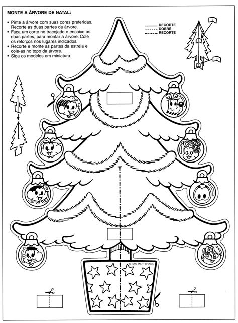 Árvore de Natal para colorir e montar