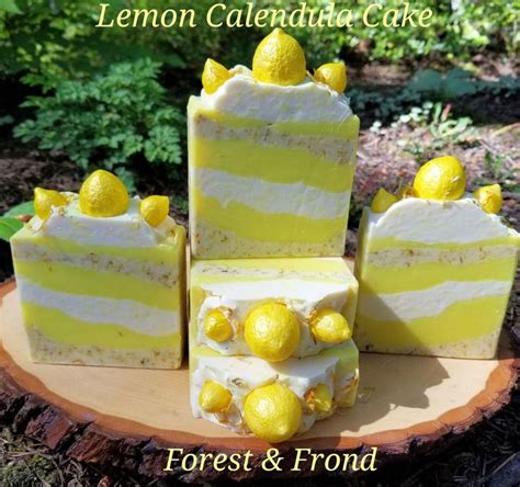 Lemon Calendula Cake Yum Luxury Artisan Handmade Soap Forestandfrond