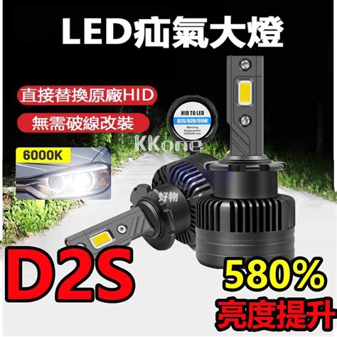 KKone HID大燈 升級超亮 汽車LED疝氣燈 D2S D2R 35W 原廠直插替換 100 解碼 汽車魚眼大燈 蝦皮購物