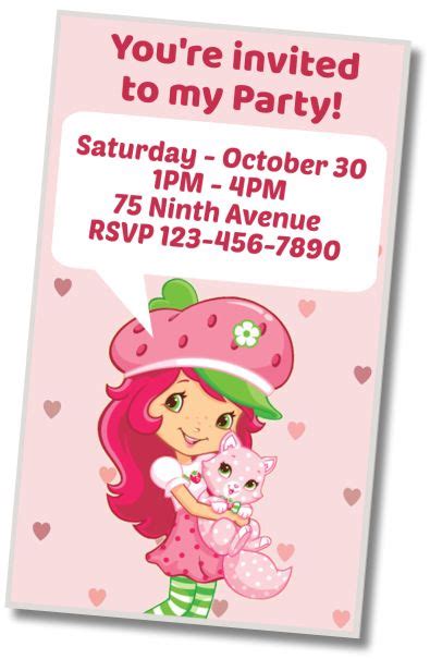 Strawberry Shortcake Invitations St Birthday