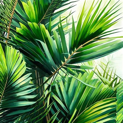 Premium AI Image | A tropical leaf pattern with a green background.