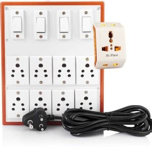 Hi Plasst Switches Sockets Brown Extension Board Multi Outlet