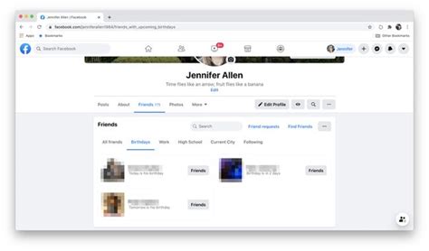 how to find friends birthdays on facebook