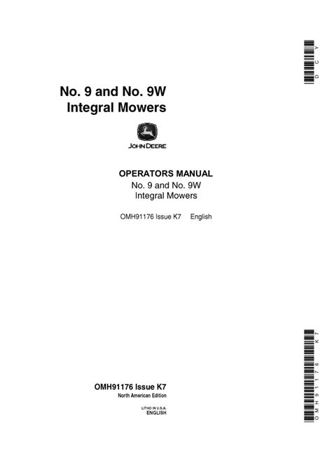 PPT John Deere NO 9 And NO 9W Integral Mowers Operators Manual