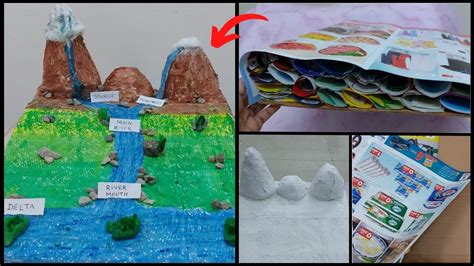 Diy River Model Using Waste Pamphlet Cardboard Easy School Project