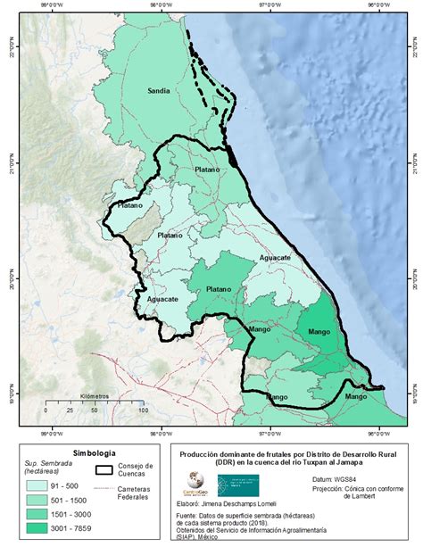 Cultivos Dominantes De La Cuenca Tuxpan Jamapa Mapa Del Grupo De