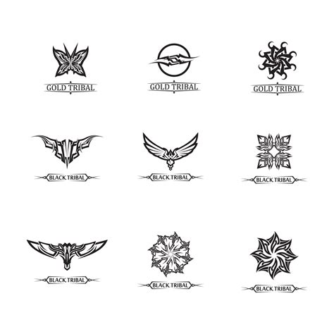 black tribal vector logo design icon and sign tribal 14292912 Vector ...