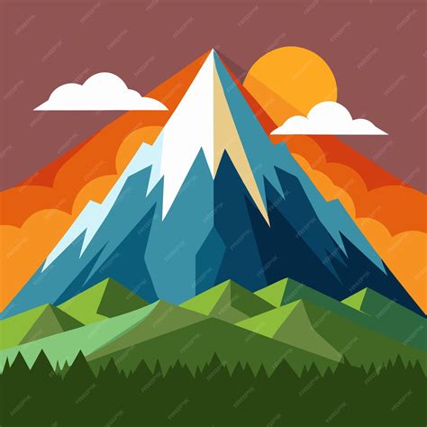 mountain clip art vector illustration design premium ai generated vector