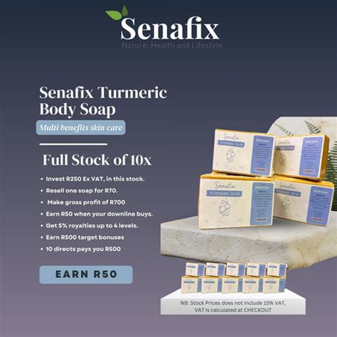 Full Stock Senafix Turmeric Soap Senafix Pty Ltd