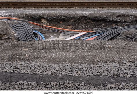 Underground Cable Connecting Infrastructure Installation Construction ...