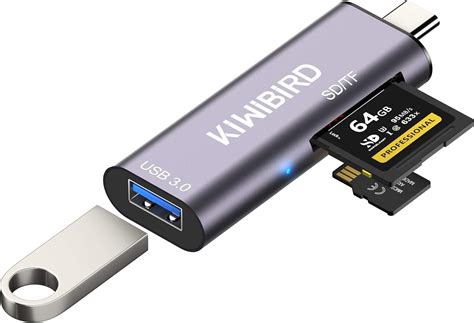 KiWiBiRD USB C SD Micro SD TF Card Reader Type C To USB 3 0 Adapter