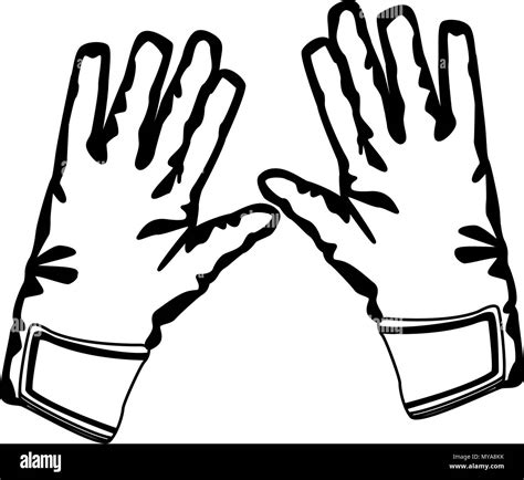 Goalkeeper Gloves Isolated In Black And White Stock Vector Image And Art