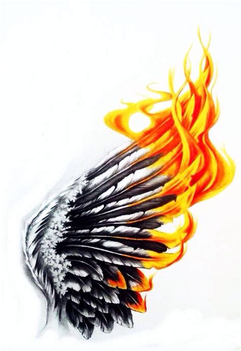 Angel Fire Wings Tattoo